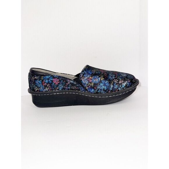 Alegria Shoes Leather SlipOn Loafer Debra Metallic Floral Comfort Nurse 39/9-9.5 - Picture 11 of 16